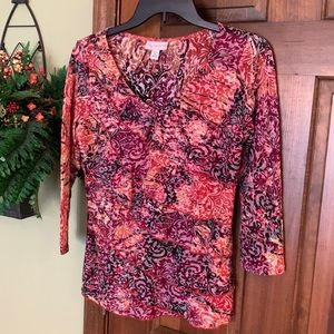 Beautiful Asymmetrical Ruffle Top, Small Petite